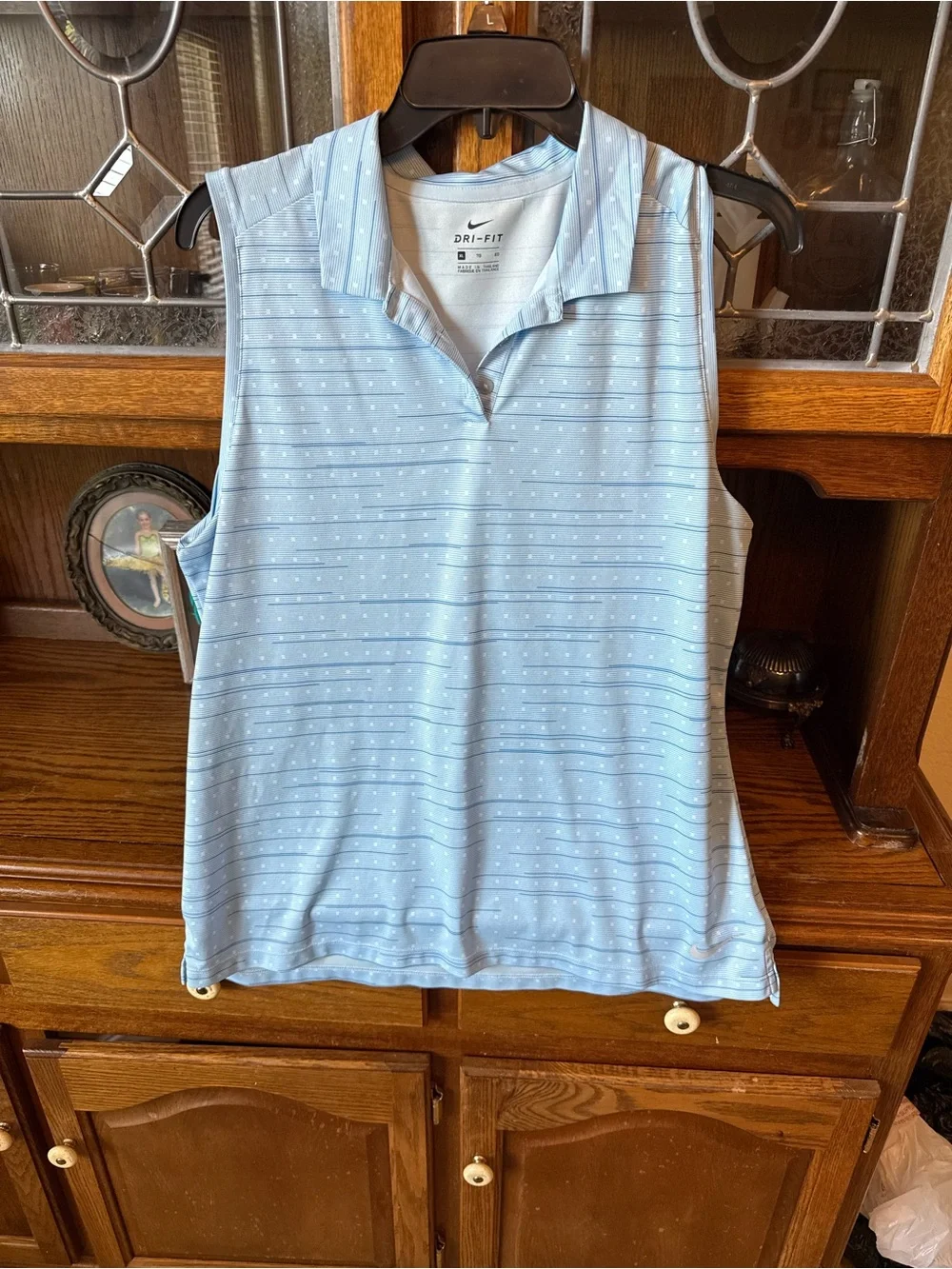 Nike Light Blue Sleeveless Dri-FIT Polo Tank